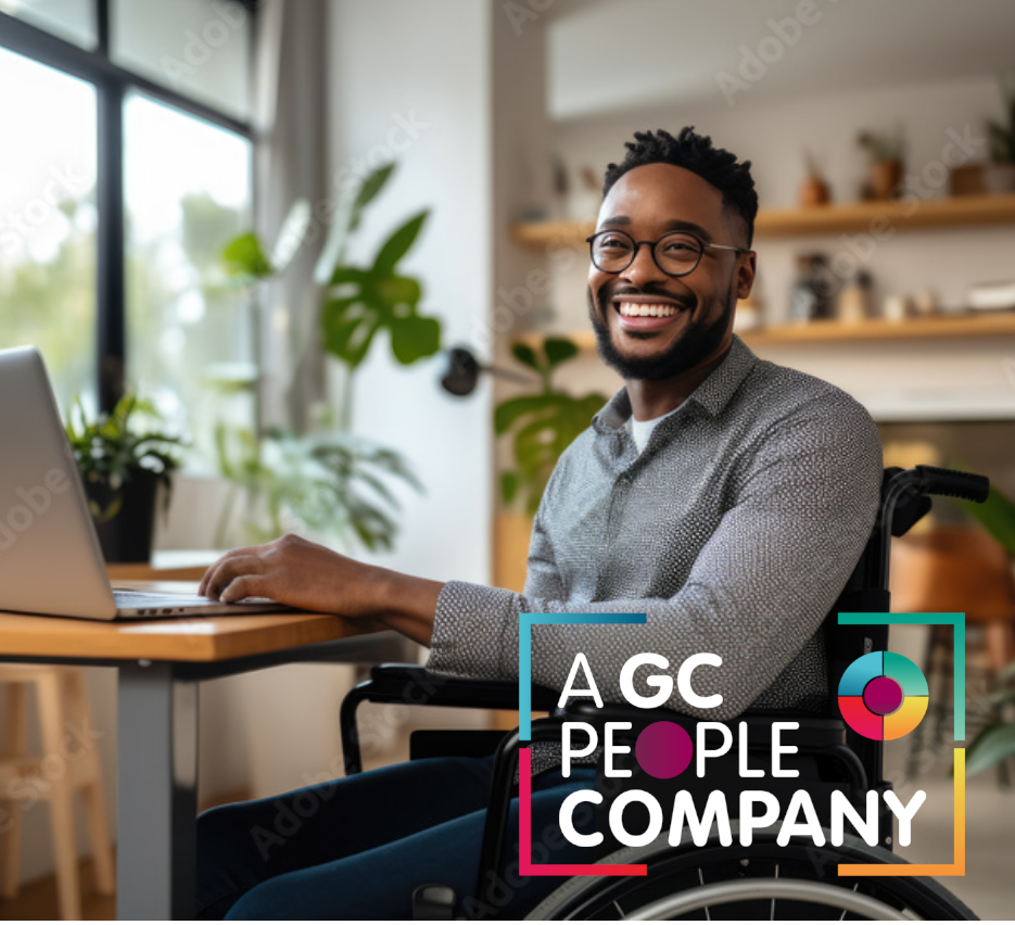 Smiling man in wheelchair